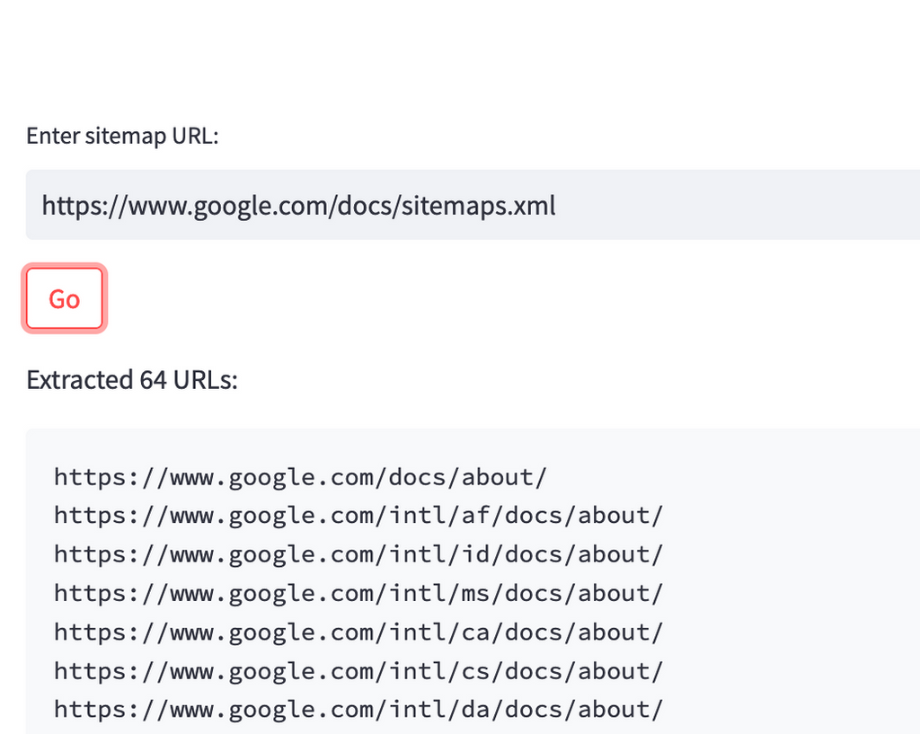 sitemap extractor